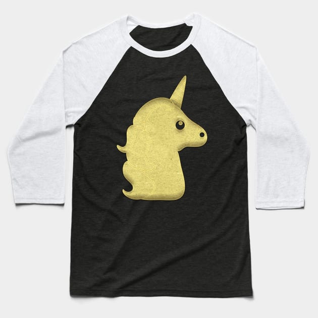 Gold Unicorn Baseball T-Shirt by Imutobi